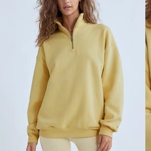 Aritzia Quarter Zip Sweatshirt in Color Gold Lemongrass
